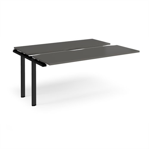 Adapt sliding top add on unit single 1600mm x 1200mm - black frame, storm grey top