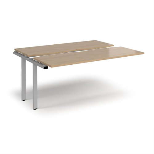 Adapt sliding top add on unit single 1600mm x 1200mm - silver frame, kendal oak top