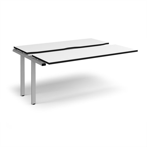 Adapt sliding top add on unit single 1600mm x 1200mm - silver frame, white top, black edge