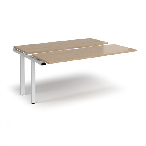 Adapt sliding top add on unit single 1600mm x 1200mm - white frame, kendal oak top