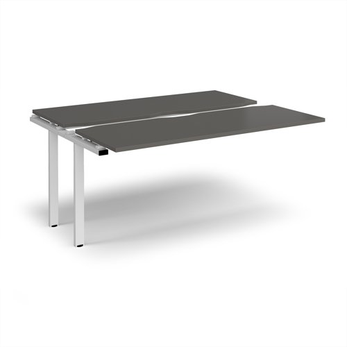 Adapt sliding top add on unit single 1600mm x 1200mm - white frame, storm grey top
