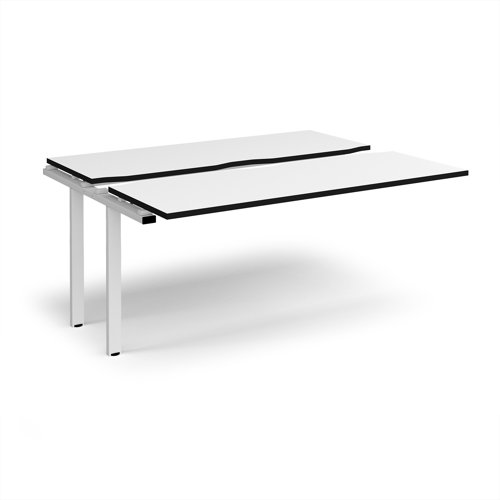 Adapt sliding top add on unit single 1600mm x 1200mm - white frame, white top, black edge