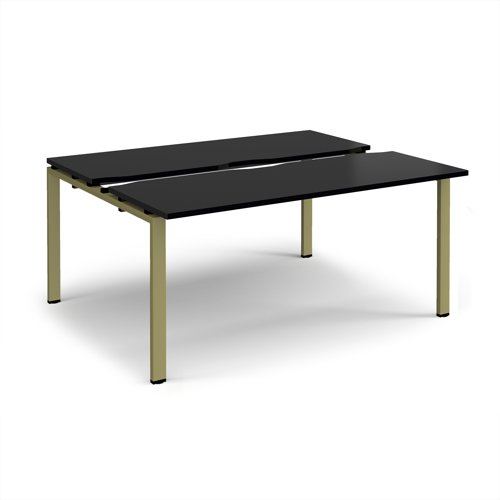 Adapt sliding top back to back desks 1600mm x 1200mm - green frame, black top