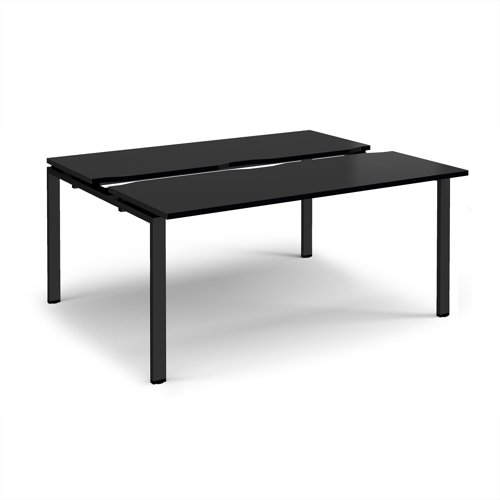 Adapt sliding top back to back desks 1600mm x 1200mm - black frame, black top