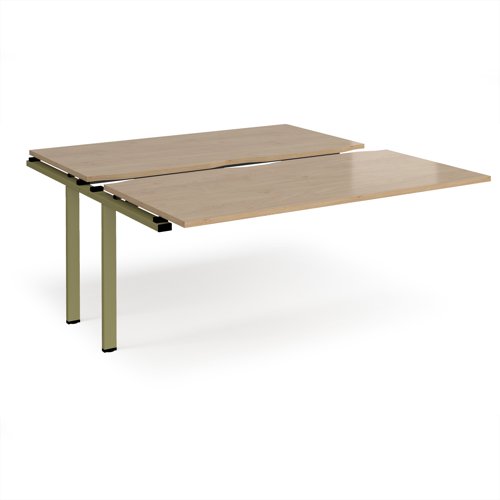 Adapt sliding top add on unit single 1600mm x 1600mm - green frame, kendal oak top
