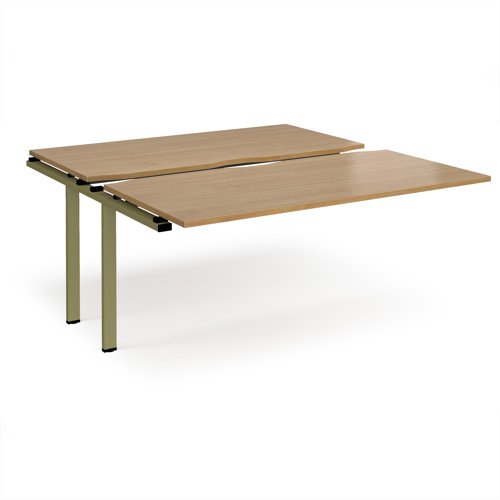 Adapt sliding top add on unit single 1600mm x 1600mm - green frame, oak top