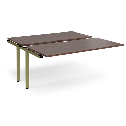 Adapt sliding top add on unit single 1600mm x 1600mm - green frame, walnut top