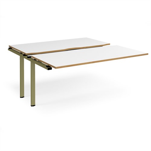 Adapt sliding top add on unit single 1600mm x 1600mm - green frame, white top, oak edge