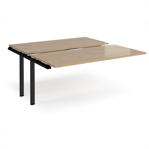 Adapt sliding top add on unit single 1600mm x 1600mm - black frame, kendal oak top
