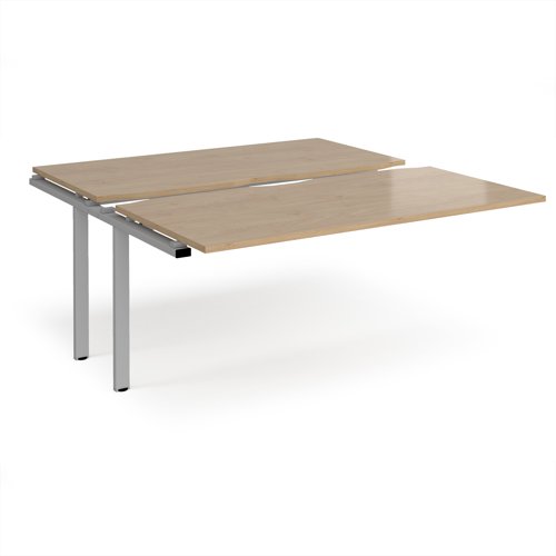 Adapt sliding top add on unit single 1600mm x 1600mm - silver frame, kendal oak top
