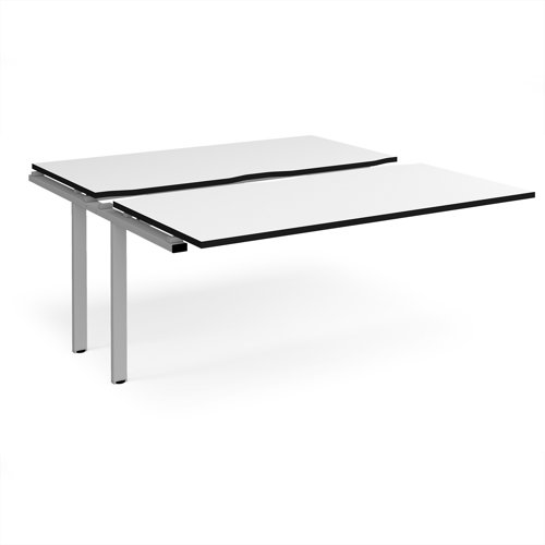 Adapt sliding top add on unit single 1600mm x 1600mm - silver frame, white top, black edge