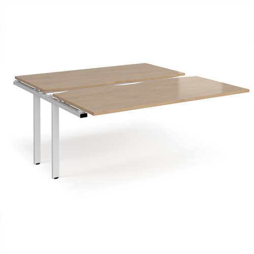 Adapt sliding top add on unit single 1600mm x 1600mm - white frame, kendal oak top
