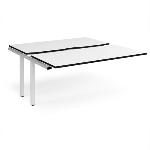 Adapt sliding top add on unit single 1600mm x 1600mm - white frame, white top, black edge