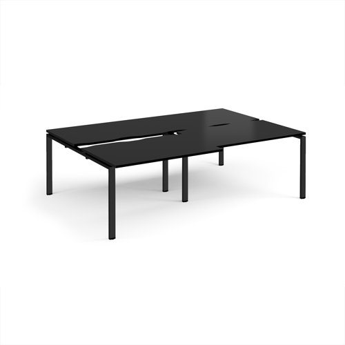 Adapt sliding top double back to back desks 2400mm x 1600mm - black frame, black top