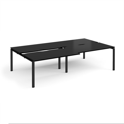 Adapt sliding top double back to back desks 2800mm x 1600mm - black frame, black top