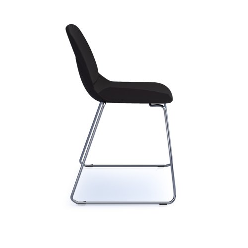 Strut multi-purpose chair with chrome sled frame - black | STR501C-K | Dams International
