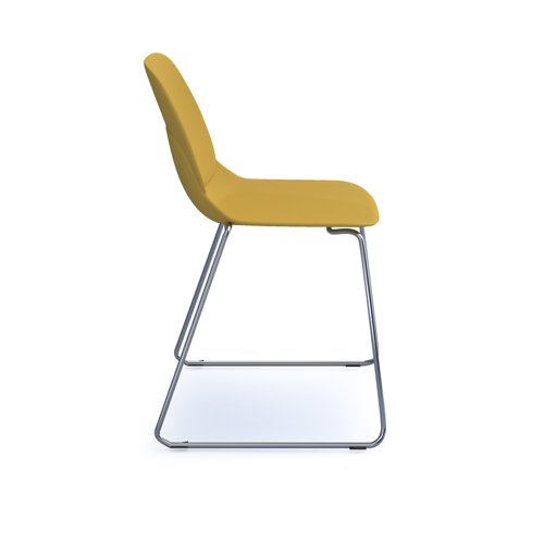 Strut multi-purpose chair with chrome sled frame - mustard