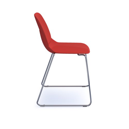Strut multi-purpose chair with chrome sled frame - red | STR501C-RE | Dams International