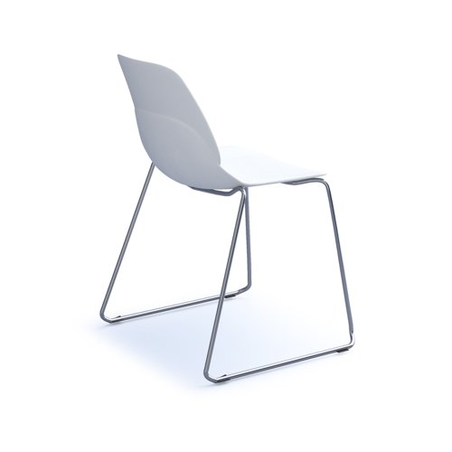 Strut multi-purpose chair with chrome sled frame - white | STR501C-WH | Dams International