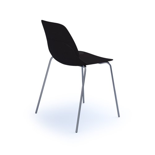 Strut multi-purpose chair with chrome 4 leg frame - black
