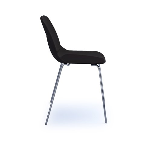 Strut multi-purpose chair with chrome 4 leg frame - black
