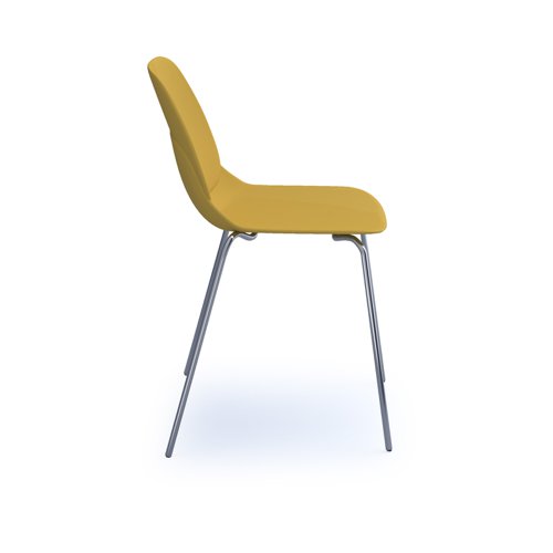 Strut multi-purpose chair with chrome 4 leg frame - mustard | STR502C-MU | Dams International