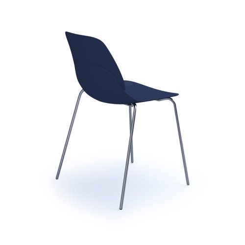 Strut multi-purpose chair with chrome 4 leg frame - navy blue | STR502C-NB | Dams International