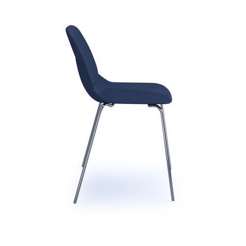 Strut multi-purpose chair with chrome 4 leg frame - navy blue
