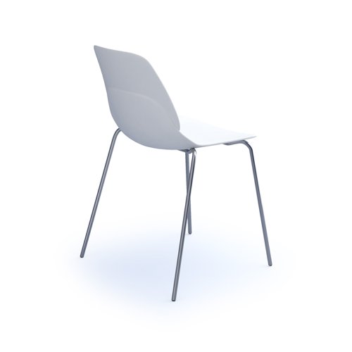 Strut multi-purpose chair with chrome 4 leg frame - white | STR502C-WH | Dams International
