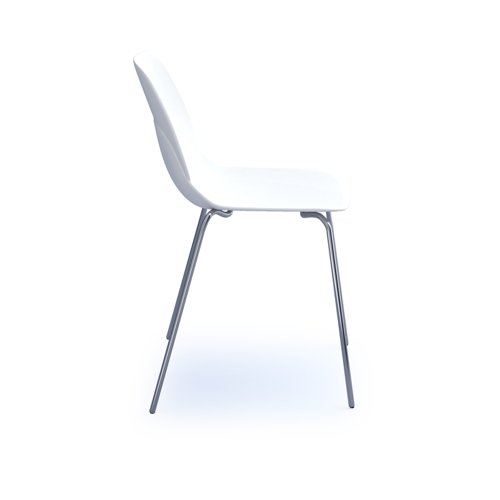 Strut multi-purpose chair with chrome 4 leg frame - white