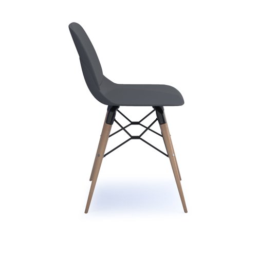 Strut multi-purpose chair with natural oak 4 leg frame and black steel detail - grey Dams International