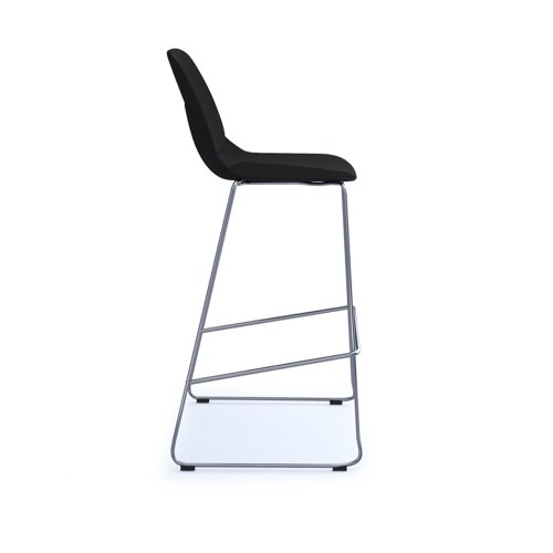 Strut multi-purpose stool with chrome sled frame - black | STR601C-K | Dams International