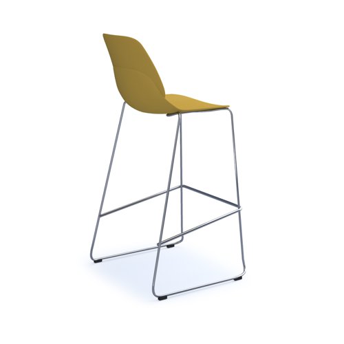 Strut multi-purpose stool with chrome sled frame - mustard | STR601C-MU | Dams International