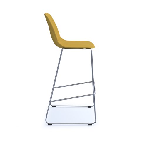 Strut multi-purpose stool with chrome sled frame - mustard