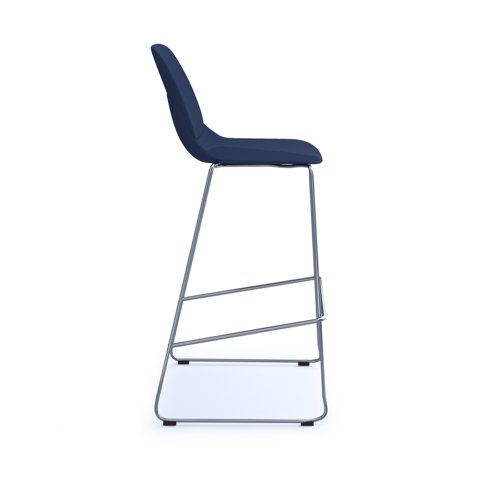 Strut multi-purpose stool with chrome sled frame - navy blue