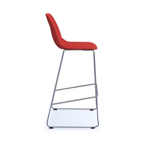 Strut multi-purpose stool with chrome sled frame - red | STR601C-RE | Dams International