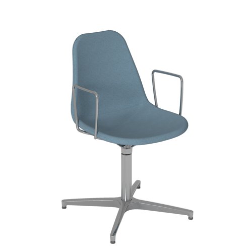 Suzi fully upholstered chair with arms and 4 star aluminium swivel base - made to order