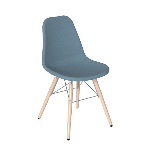 Suzi fully upholstered chair with 4 oak wooden legs - made to order