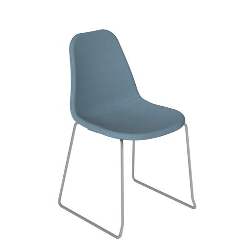 Suzi fully upholstered chair with chrome skid frame - made to order