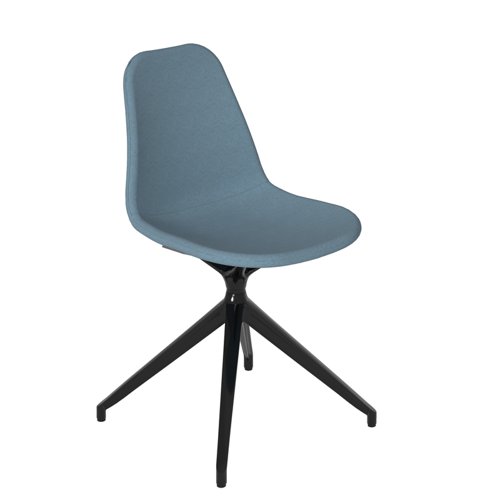Suzi fully upholstered chair with black pyramid base - made to order