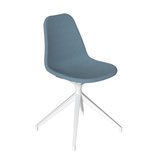 Suzi fully upholstered chair with white pyramid base - made to order