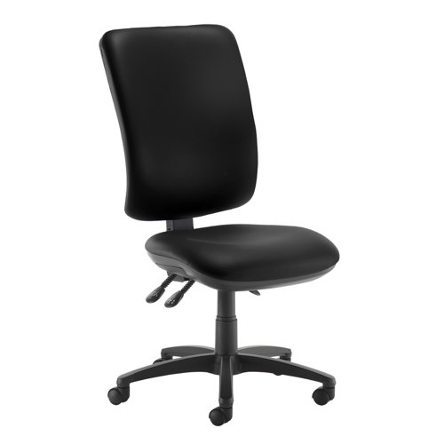 Senza extra high back operator chair with no arms - Nero Black vinyl