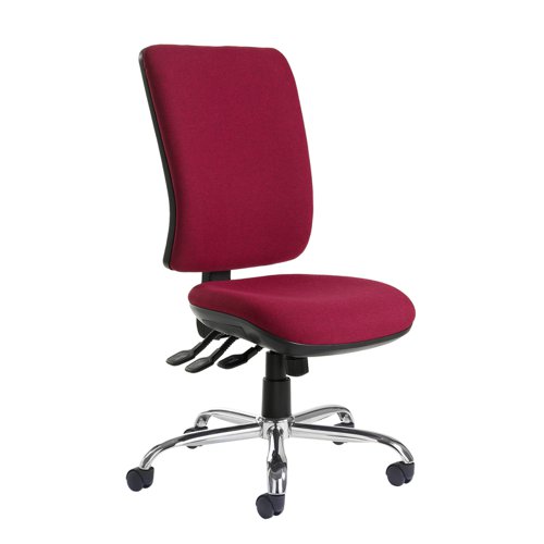 Senza XL fabric back operator chair with no arms and chrome base - made to order