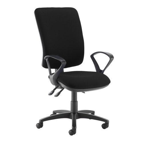 Senza extra high back operator chair with fixed arms - Havana Black
