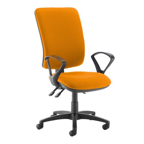 Senza extra high back operator chair with fixed arms - Solano Yellow