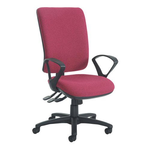 Senza XL fabric back operator chair with fixed arms - made to order