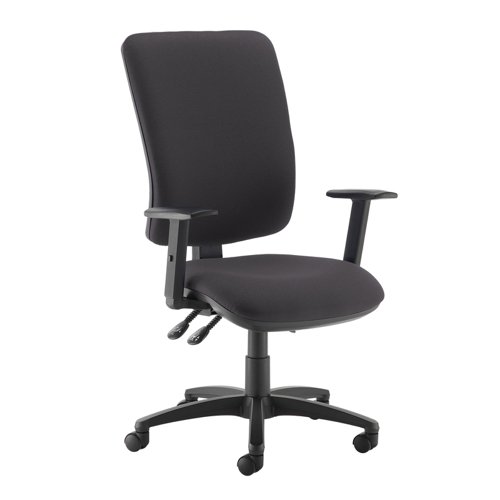Senza extra high back operator chair with adjustable arms - Blizzard Grey
