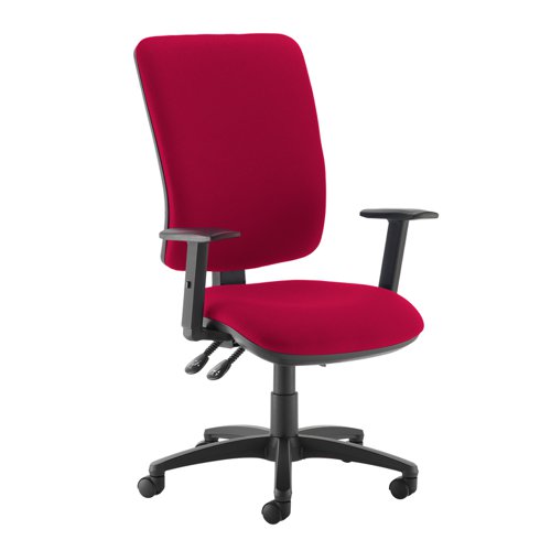 Senza extra high back operator chair with adjustable arms - Diablo Pink
