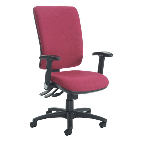 Senza XL fabric back operator chair with folding arms - made to order