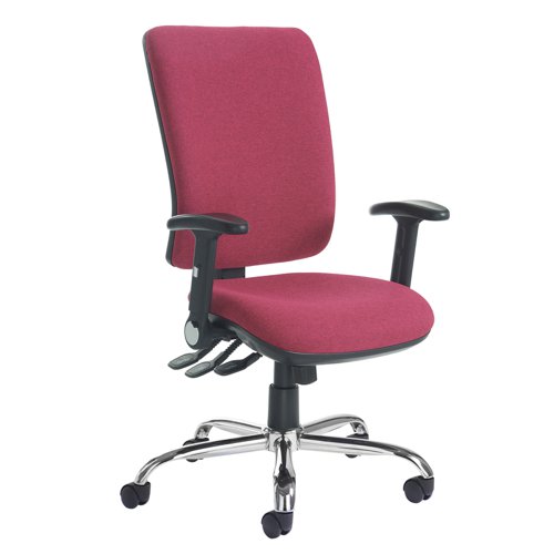 Senza XL fabric back operator chair with folding arms and chrome base - made to order
